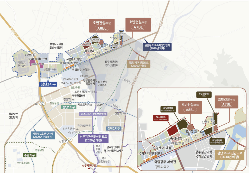현장위치 1 첨단3지구 호반써밋 현장위치